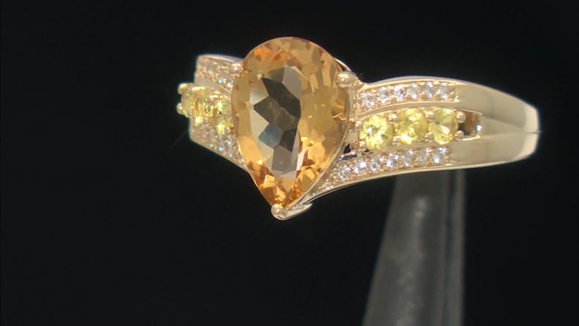 Yellow Beryl With Yellow Sapphire With White Zircon 10k Yellow Gold Ring 1.95ctw Video Thumbnail