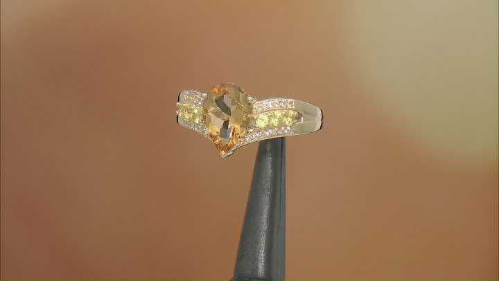 Yellow Beryl With Yellow Sapphire With White Zircon 10k Yellow Gold Ring 1.95ctw Video Thumbnail