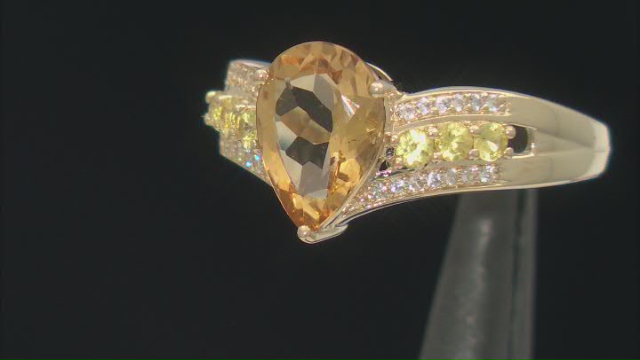 Yellow Beryl With Yellow Sapphire With White Zircon 10k Yellow Gold Ring 1.95ctw Video Thumbnail