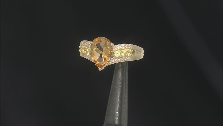 Yellow Beryl With Yellow Sapphire With White Zircon 10k Yellow Gold Ring 1.95ctw Video Thumbnail