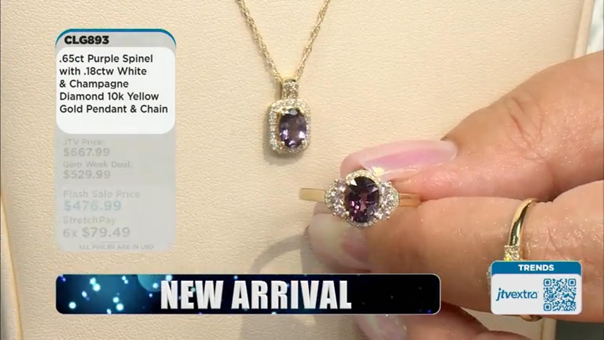 Purple Spinel 10k Yellow Gold Pendant With Chain 0.83ctw Video Thumbnail