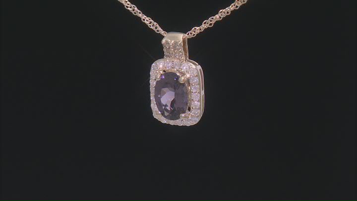 Purple Spinel 10k Yellow Gold Pendant With Chain 0.83ctw Video Thumbnail