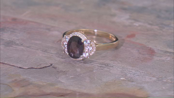 Purple Spinel 10k Yellow Gold Ring 1.63ctw Video Thumbnail