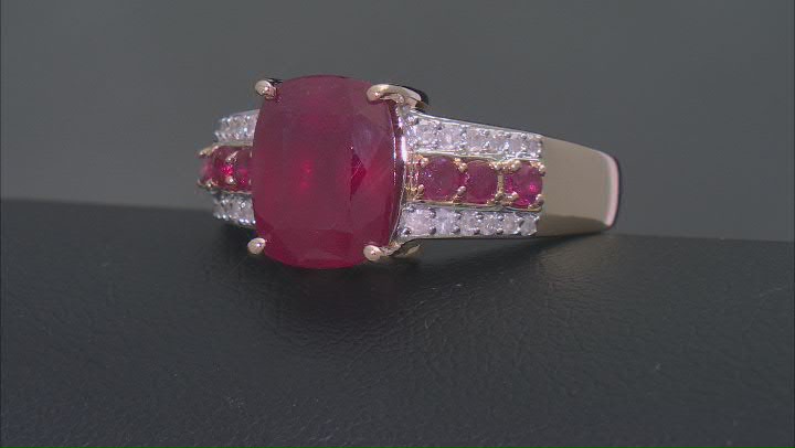 Mahaleo® Ruby With White Diamond 10k Yellow Gold Ring 3.73 Video Thumbnail