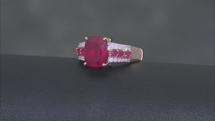 Mahaleo® Ruby With White Diamond 10k Yellow Gold Ring 3.73 Video Thumbnail