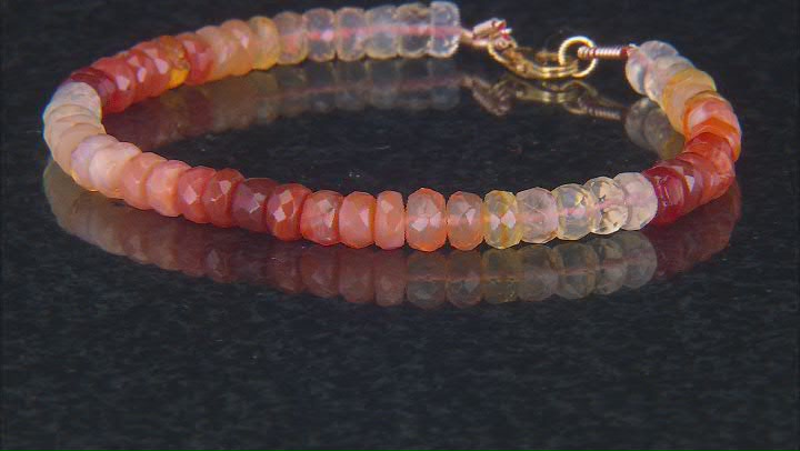 Fire Opal 14k Yellow Gold Bracelet Video Thumbnail