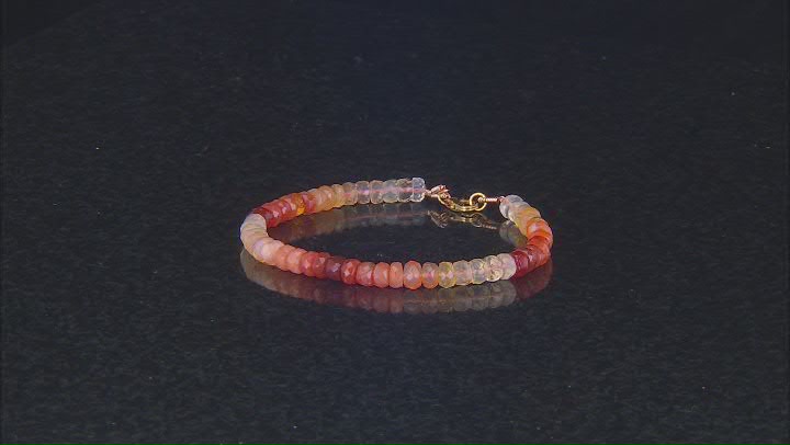 Fire Opal 14k Yellow Gold Bracelet Video Thumbnail