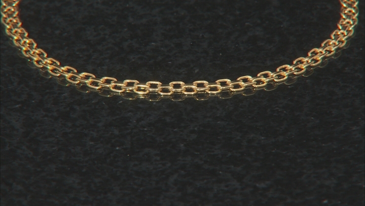 10k Yellow Gold Hollow Bismark Bracelet 8 inch 3mm Video Thumbnail