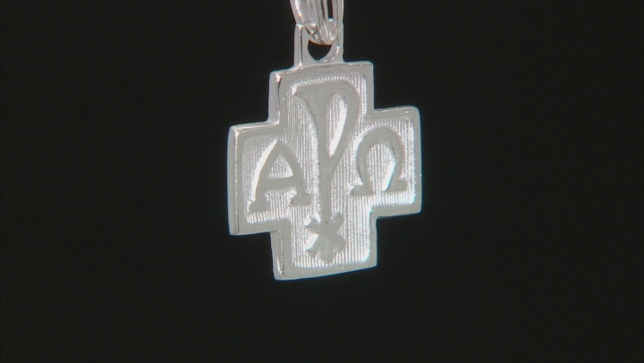 10k White Gold Alpha And Omega Cross Pendant Video Thumbnail