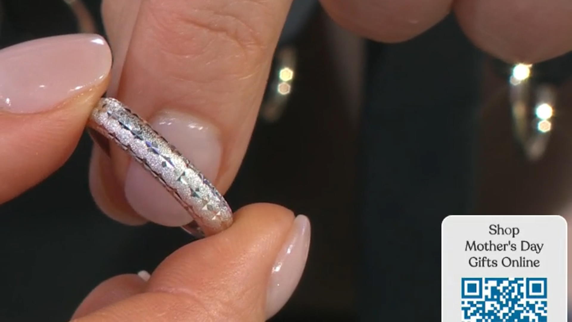 Rhodium Over 10k White Gold Diamond Cut Band Ring Video Thumbnail
