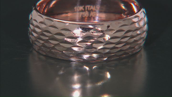 10k Rose Gold Diamond-Cut Band Ring Video Thumbnail