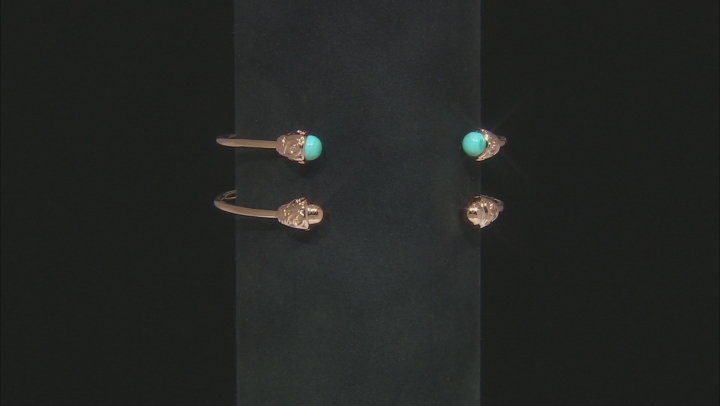 Turquoise And Copper Stackable 5 Cuff Bracelets Set Video Thumbnail