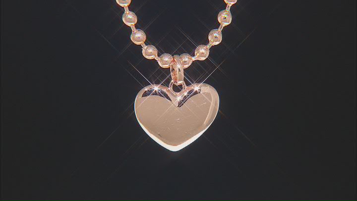 Copper Beaded Heart Charm Necklace Video Thumbnail