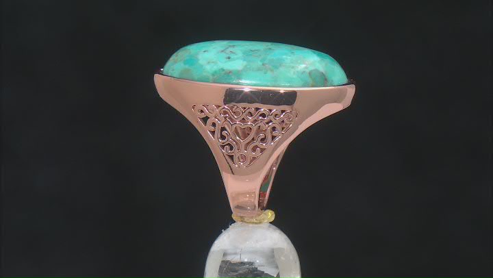 30x18mm Oval Blue Turquoise Copper Ring Video Thumbnail
