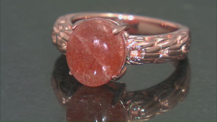 Oval Sunstone Copper Ring Video Thumbnail