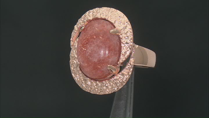 16x12mm Oval Sunstone Copper Ring Video Thumbnail