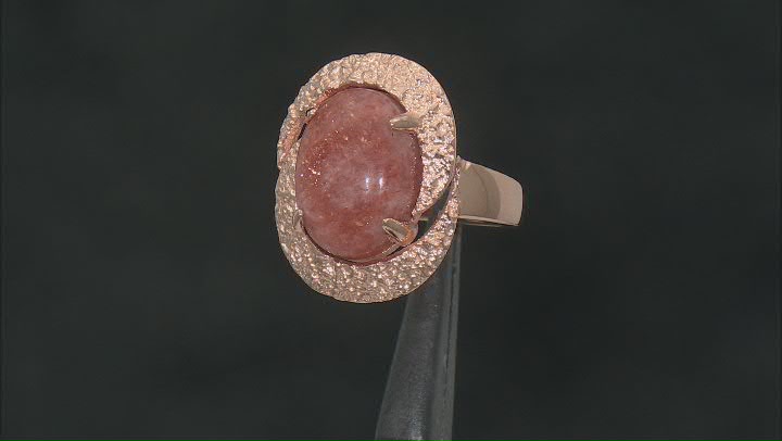 16x12mm Oval Sunstone Copper Ring Video Thumbnail