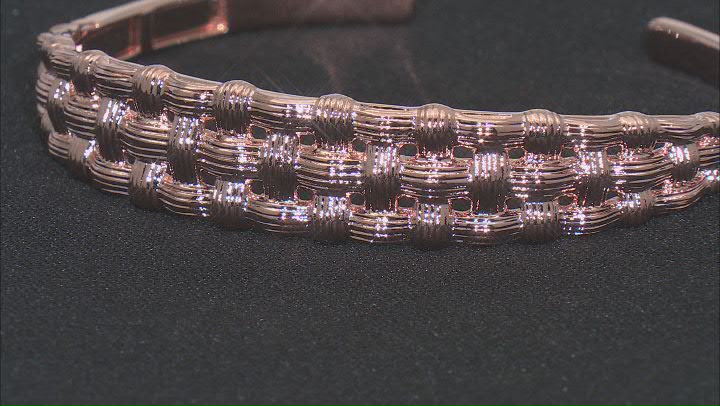 Copper Basket-weave Textured Cuff Bracelet Video Thumbnail