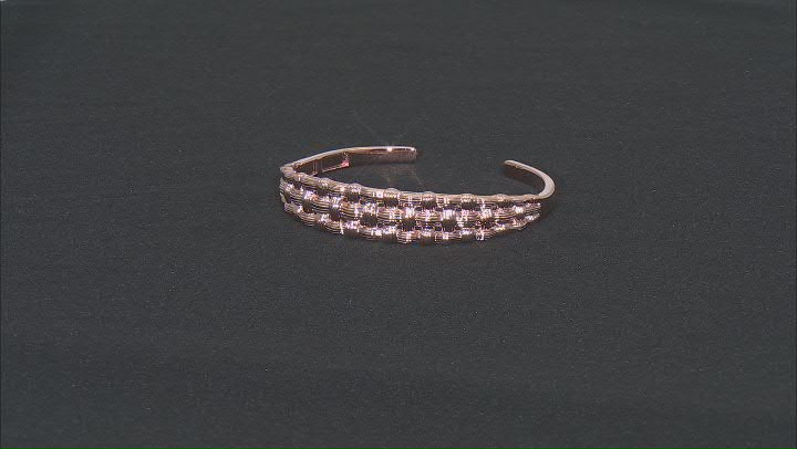 Copper Basket-weave Textured Cuff Bracelet Video Thumbnail