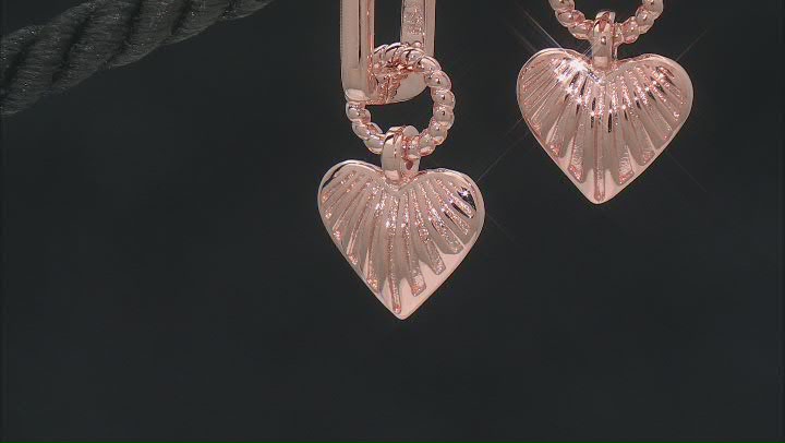 Copper Heart Dangle Earrings Video Thumbnail