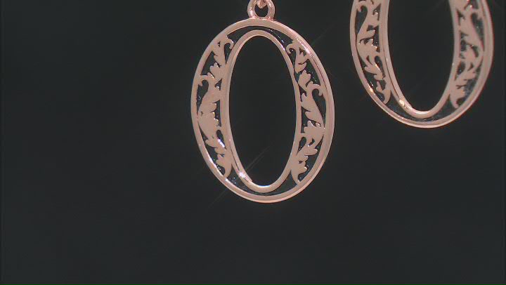 Open Circle Design Copper Dangle Earrings Video Thumbnail