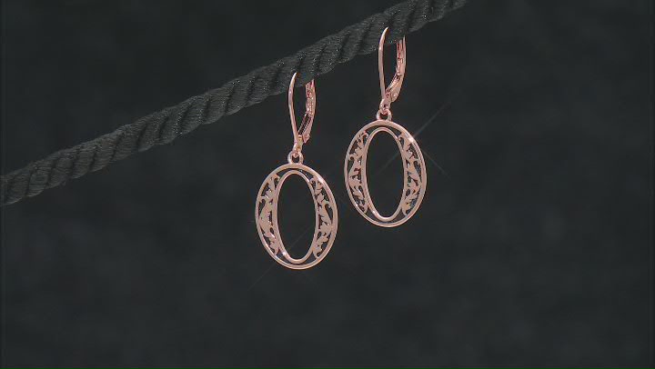 Open Circle Design Copper Dangle Earrings Video Thumbnail