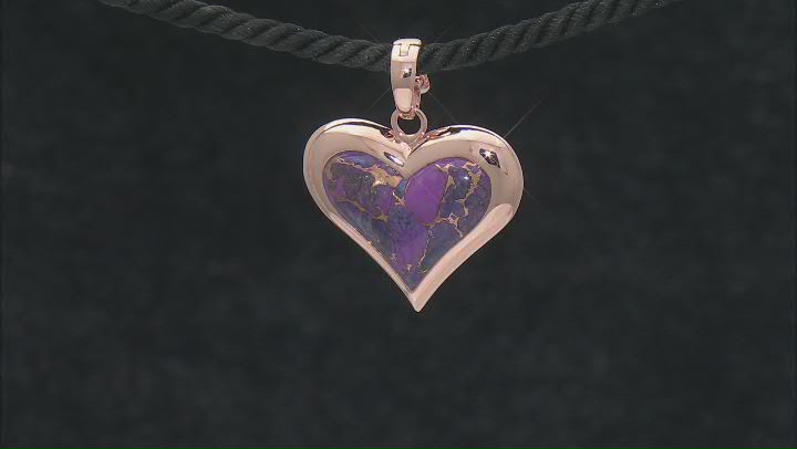 31x21mm Purple Turquoise Copper Heart Enhancer Video Thumbnail