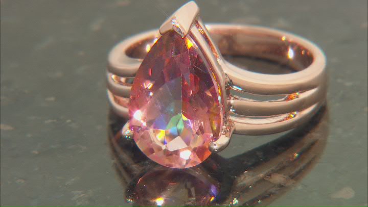Pear Shaped What I Want™ Quartz Copper Solitaire Ring 4.15ct Video Thumbnail