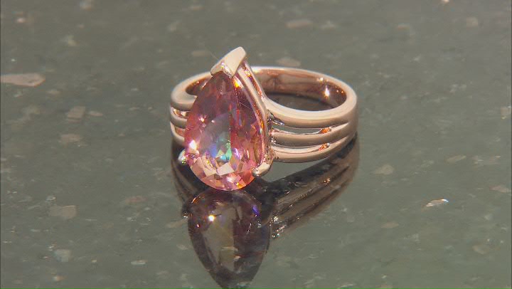 Pear Shaped What I Want™ Quartz Copper Solitaire Ring 4.15ct Video Thumbnail