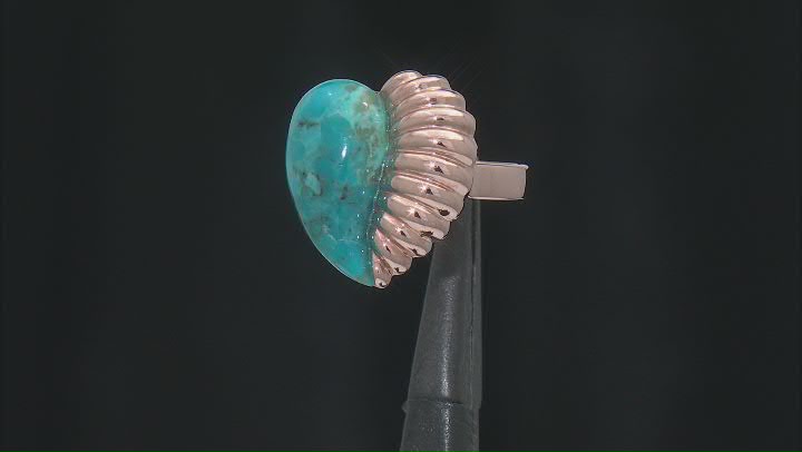 20x11mm Turquoise Copper Heart Ring Video Thumbnail