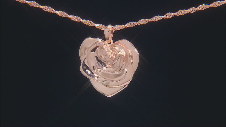 Copper Rose Pendant With Chain Video Thumbnail