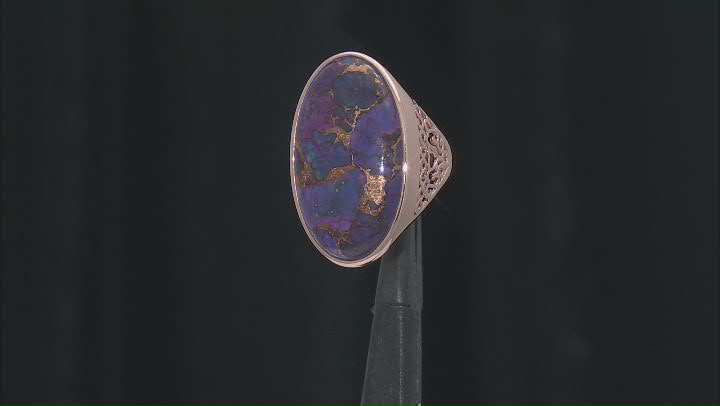 30x18mm Oval Purple Composite Turquoise Copper Ring Video Thumbnail