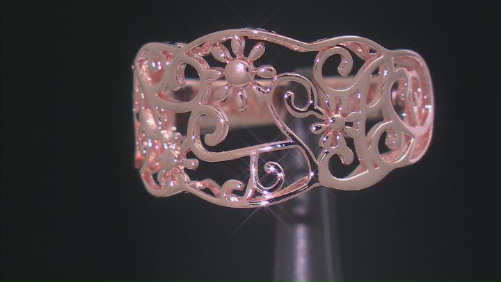 Copper Floral Band Ring Video Thumbnail