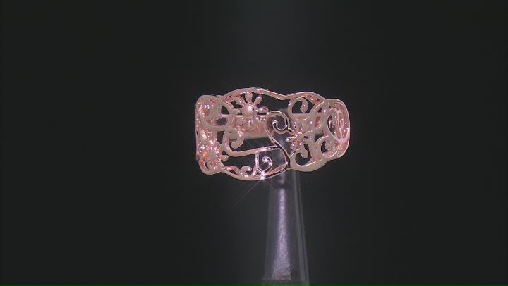 Copper Floral Band Ring Video Thumbnail