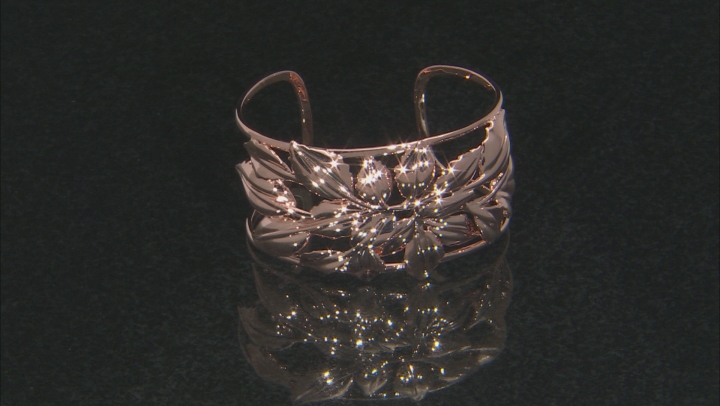 Copper Floral Cuff Bracelet Video Thumbnail