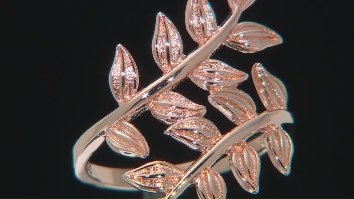Copper Crossover Leaf Design Ring Video Thumbnail