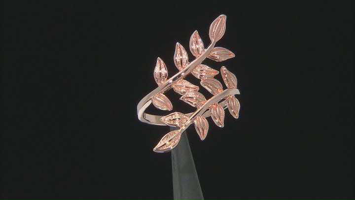 Copper Crossover Leaf Design Ring Video Thumbnail