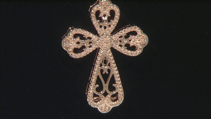 Copper Textured Cross Enhancer With Chain Video Thumbnail