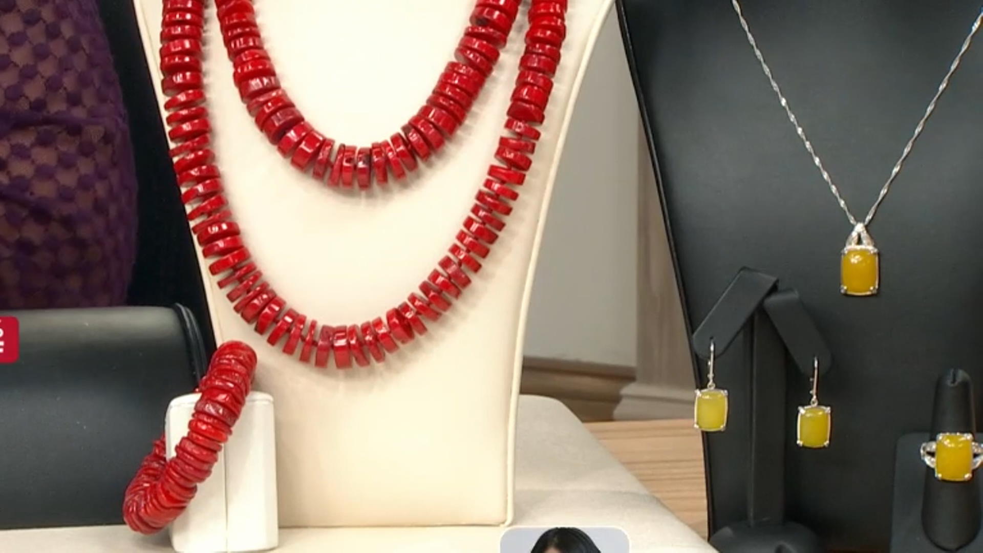 Red Coral Rhodium Over Sterling Silver Necklace 38 inch Video Thumbnail