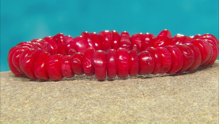 Red Coral Stretch Bracelet