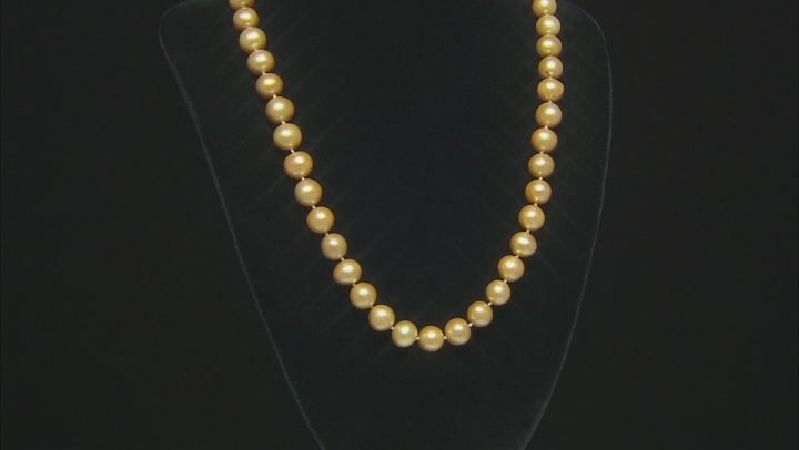 Cultured Freshwater Pearl And Diamond 18k Yellow Gold Over Sterling Silver Necklace 11-11.5mm Video Thumbnail