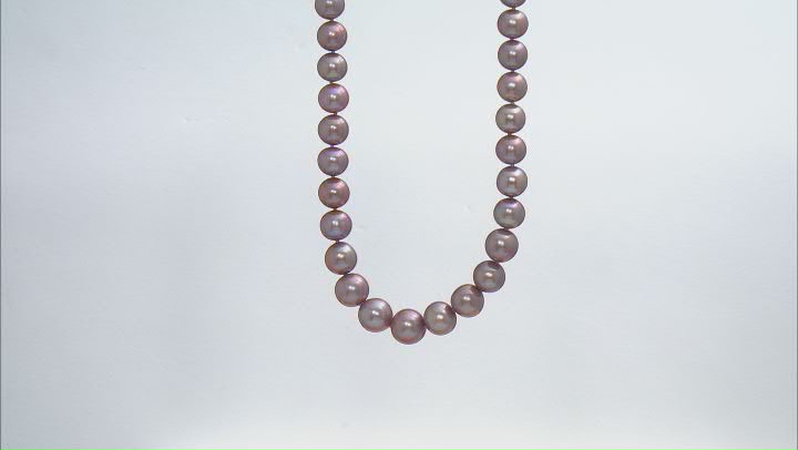 Lavender Cultured Kasumiga Pearl 14k White Gold Strand Necklace 10.5-13.5mm Video Thumbnail