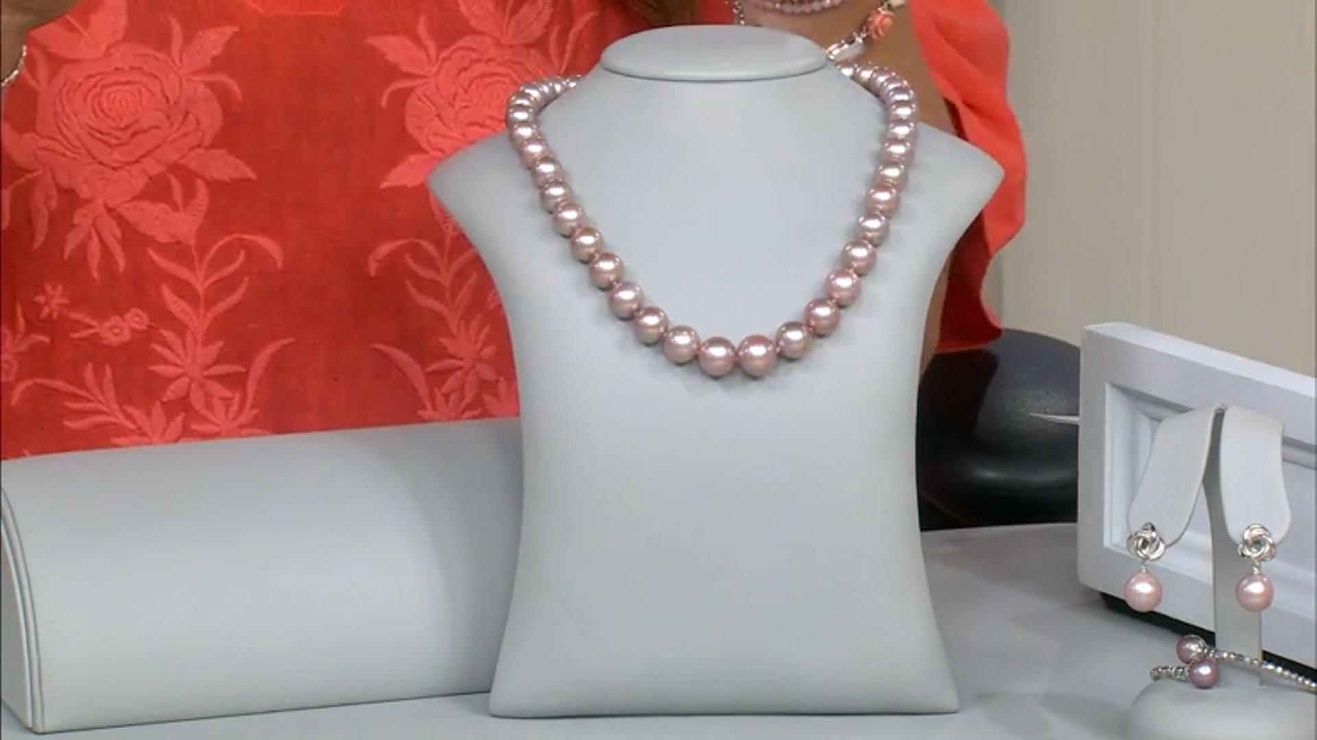 Natural Multi-Pink Cultured Kasumiga Pearl 14k White Gold Necklace 10.5-13.5mm Video Thumbnail