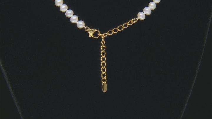 4.5-18.5mm Cultured Freshwater Pearl 18k Yellow Gold Over Silver & Gold Tone Accent 18 Inch Necklace Video Thumbnail
