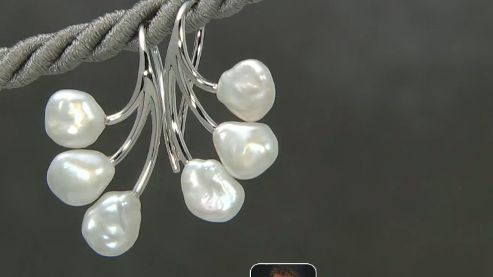 White Cultured Keshi Freshwater Pearl 7mm Rhodium Over Sterling Silver Earrings Video Thumbnail