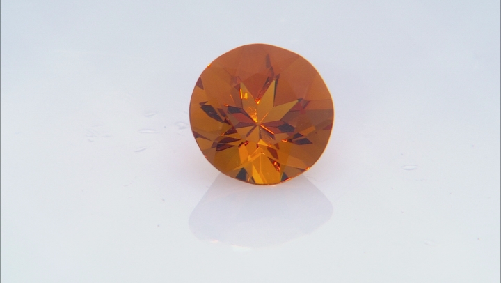 A PAIR OF 8mm ROUND CABOCHON-CUT NATURAL AFRICAN MADEIRA CITRINE GEMSTONES 