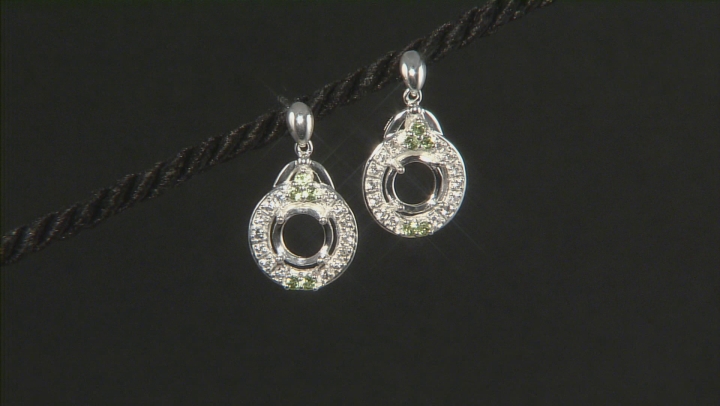 Sterling Silver 8mm Round With Peridot And Zircon Semimount Earrings Video Thumbnail