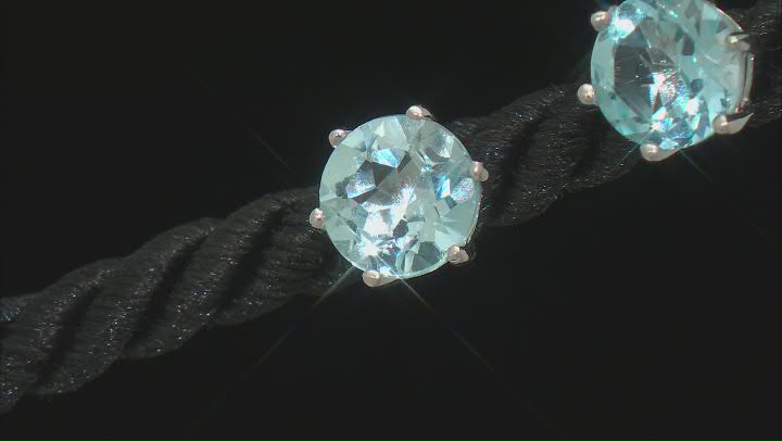 Sky Blue Topaz Rhodium Over Sterling Silver Stud Earrings 4.00ctw Video Thumbnail