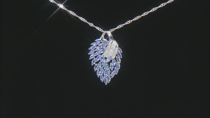 Blue Tanzanite Rhodium Over Sterling Silver Pendant With Chain 2.84ctw Video Thumbnail