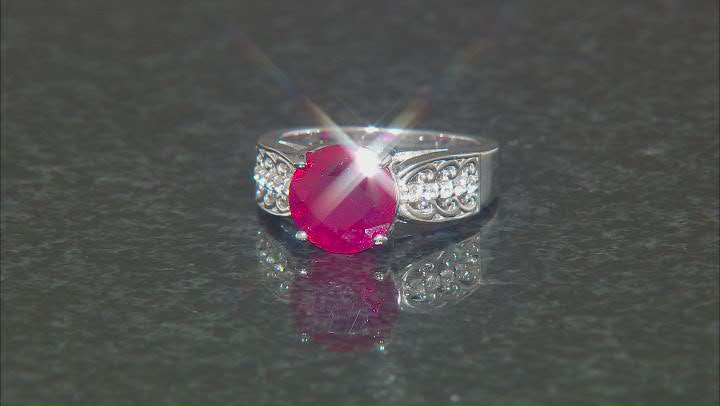 Red Mahaleo® Ruby Rhodium Over Sterling Silver Ring 3.36ctw Video Thumbnail